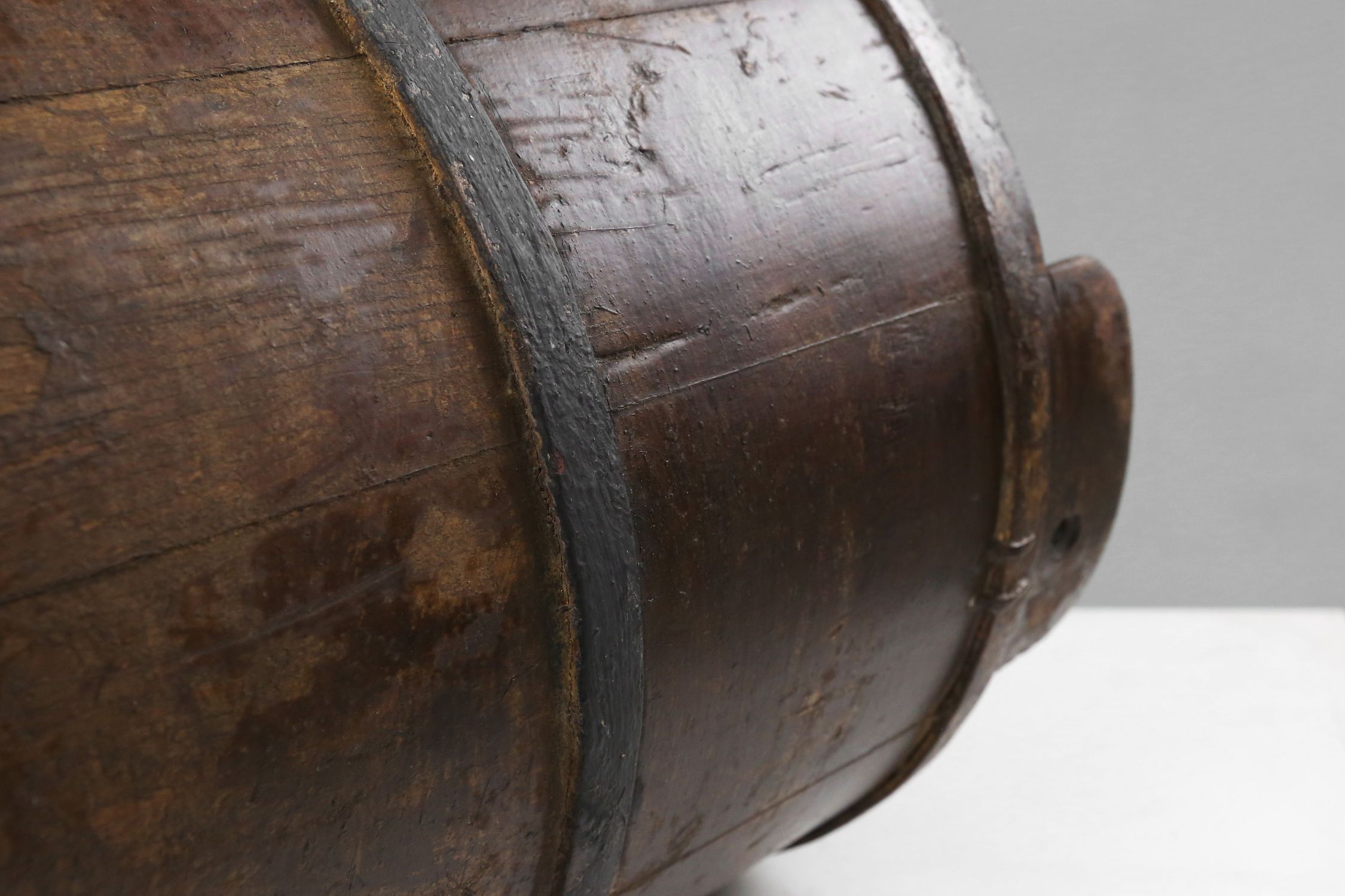 Wooden and wrought Iron water, grain bucket, circa 1860thumbnail